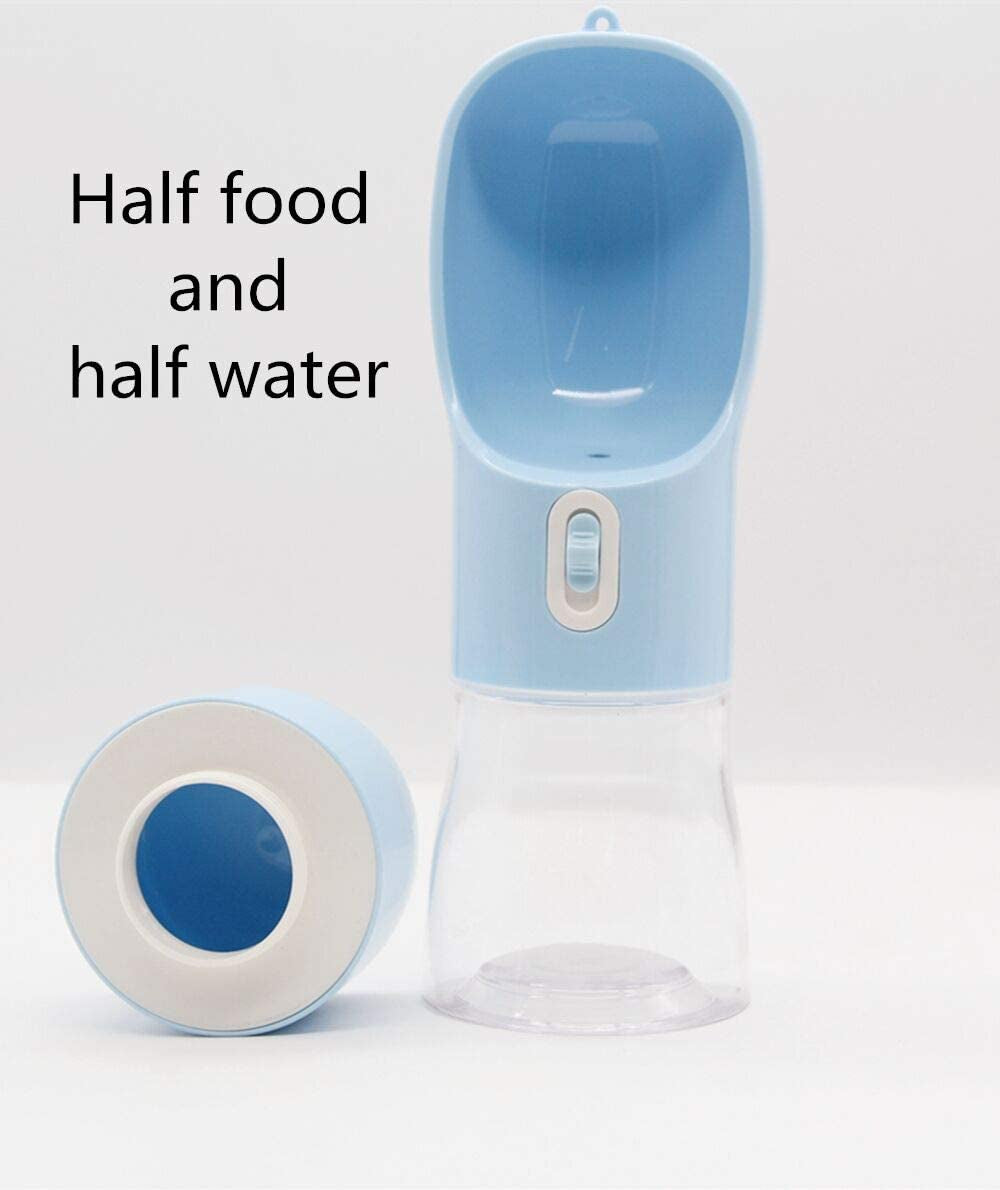 Ultimate Portable Dog Water Bottle - Leak-Proof Dispenser with Bowl & Food Container for Outdoor Adventures - Perfect for Hiking, Travel, and Walking - Blue