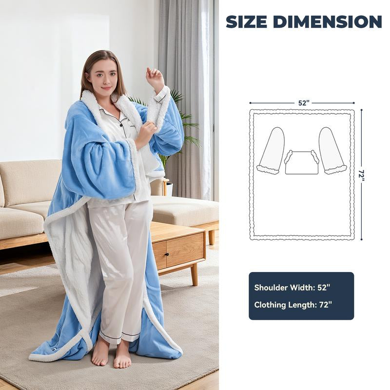 MANASTIN Wearable Heated Blanket with Foot Pocket 