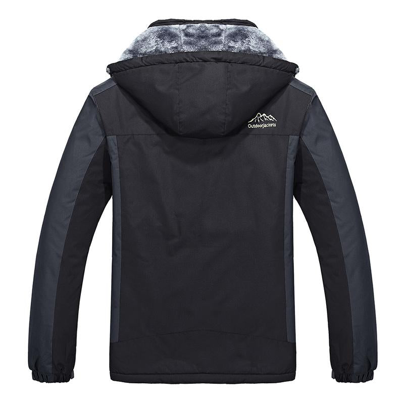 Men'S Winter Warm Ski Jacket - Waterproof Windproof Twill Fabric with Detachable Hood & Multiple Pockets 