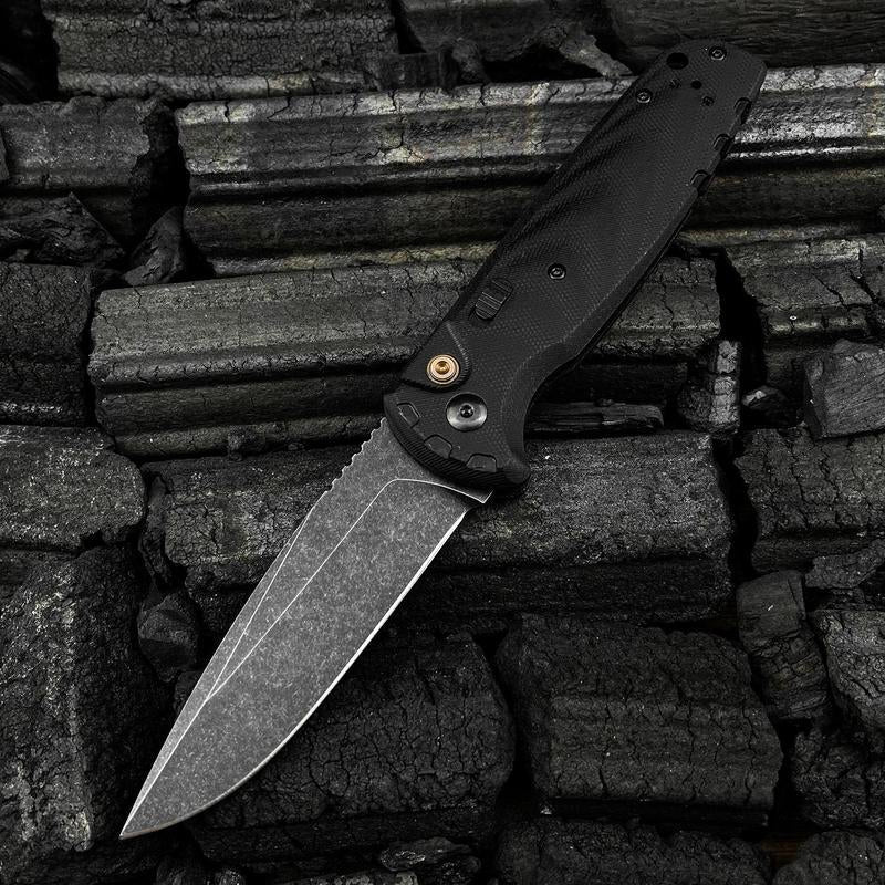 4300 Folding Pocket Knife – D2 Steel Blade, Lightweight G10 Handle, Reliable Outdoor Gear for Hiking, Camping, Hunting & Gift for Men.