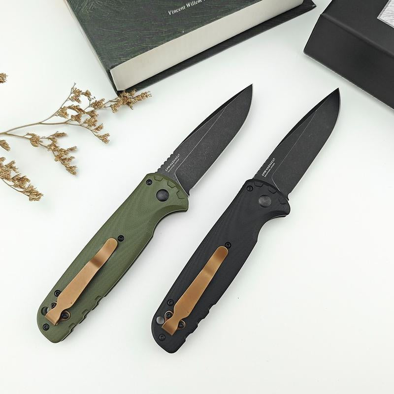 4300 Folding Pocket Knife – D2 Steel Blade, Lightweight G10 Handle, Reliable Outdoor Gear for Hiking, Camping, Hunting & Gift for Men.
