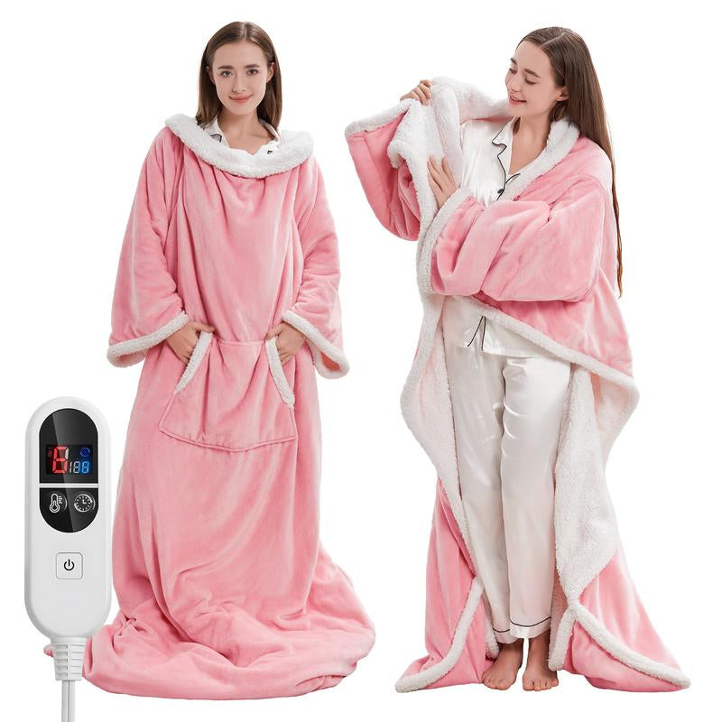 MANASTIN Wearable Heated Blanket with Foot Pocket 