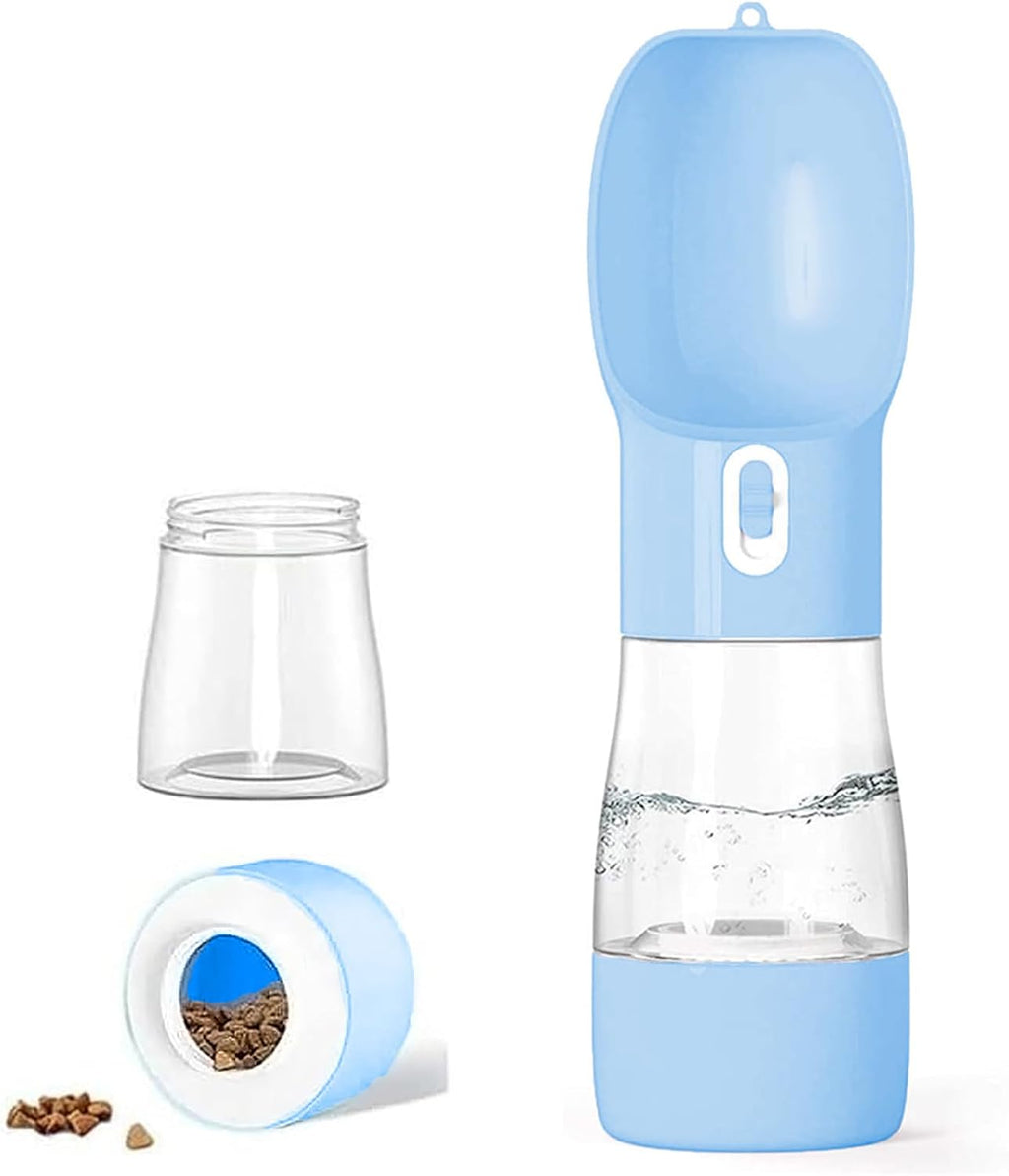Ultimate Portable Dog Water Bottle - Leak-Proof Dispenser with Bowl & Food Container for Outdoor Adventures - Perfect for Hiking, Travel, and Walking - Blue
