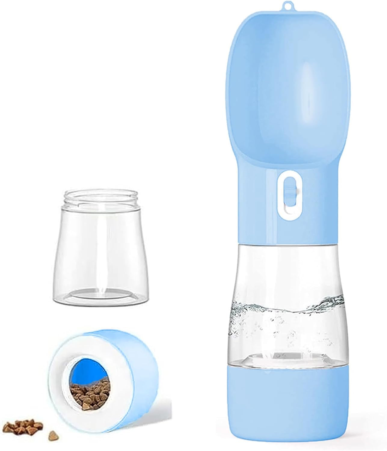 Ultimate Portable Dog Water Bottle - Leak-Proof Dispenser with Bowl & Food Container for Outdoor Adventures - Perfect for Hiking, Travel, and Walking - Blue