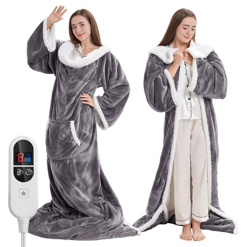 MANASTIN Wearable Heated Blanket with Foot Pocket 