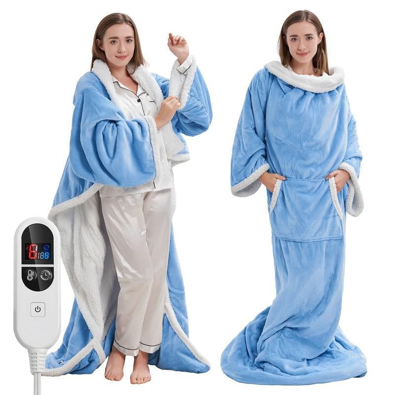 MANASTIN Wearable Heated Blanket with Foot Pocket 