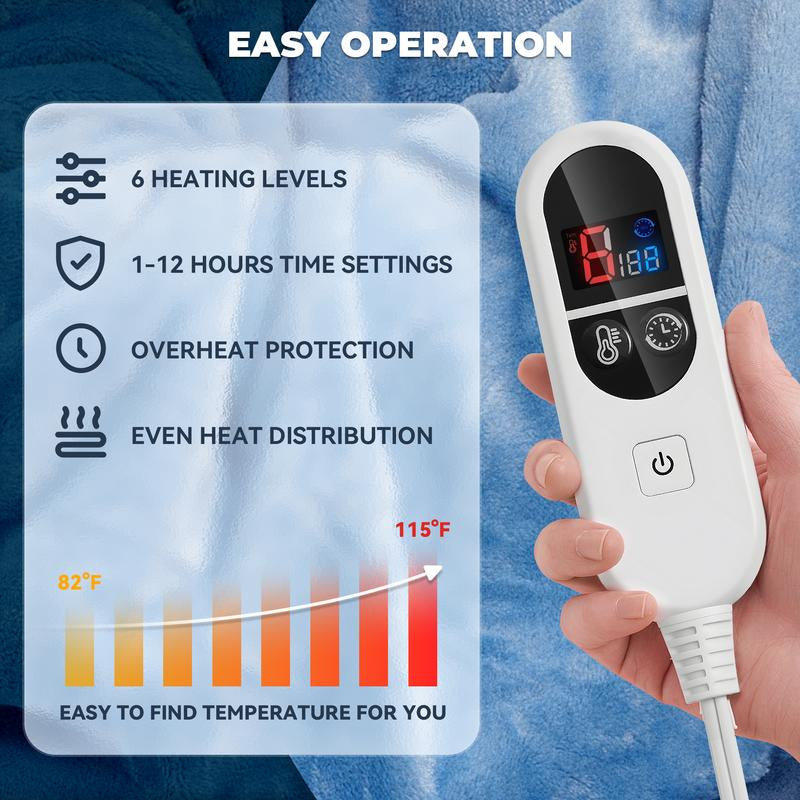 MANASTIN Wearable Heated Blanket with Foot Pocket 